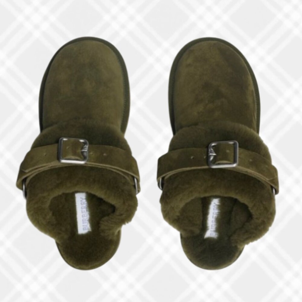 🔴SOLD🔴 BURBERRY Snug Genuine Shearling Clog 38- Loch - Picture 1 of 13